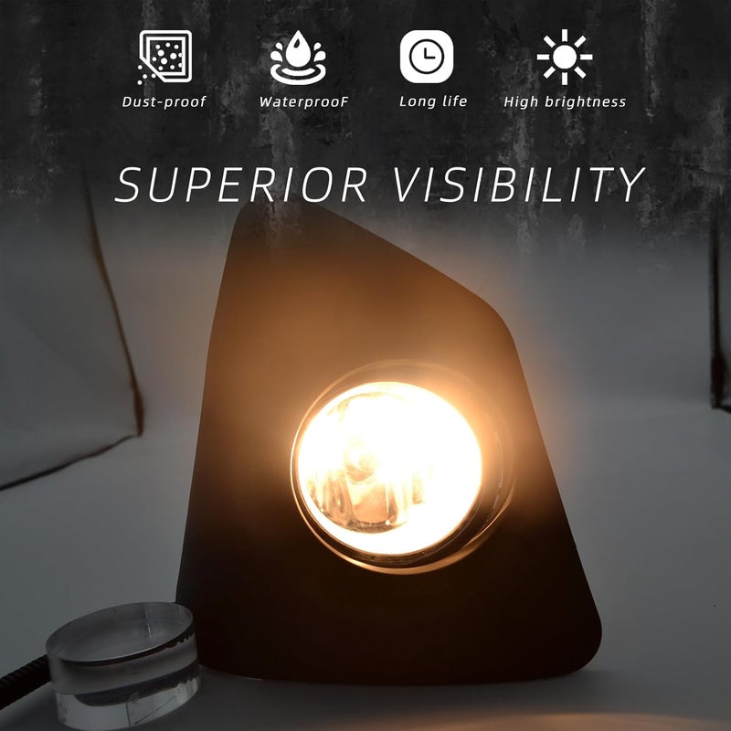 BOXLIGHT مصابيح ضباب متوافقة مع تويوتا كورولا S SE 2014 2015 2016 مع مصابيح بامبر واضحة مع مجموعة أسلاك ومفتاح بديل - Image 2